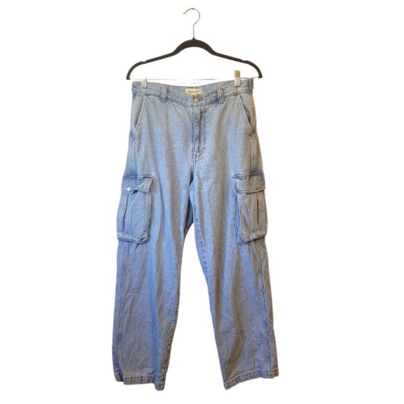 Madewell Light Wash Cargo Pocket Jeans Size 27 - Picture 1 of 6